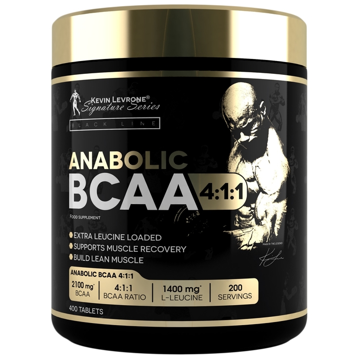 Kevin Levrone ANABOLIC BCAA 4:1:1 400 tablets | Enhanced Endurance | Designed for High-Intensity Training & Active Lifestyles | Supports Quick Muscle Recovery | 200 Serving | CBOZ-96218 Levrone Black | CBOZ-96218