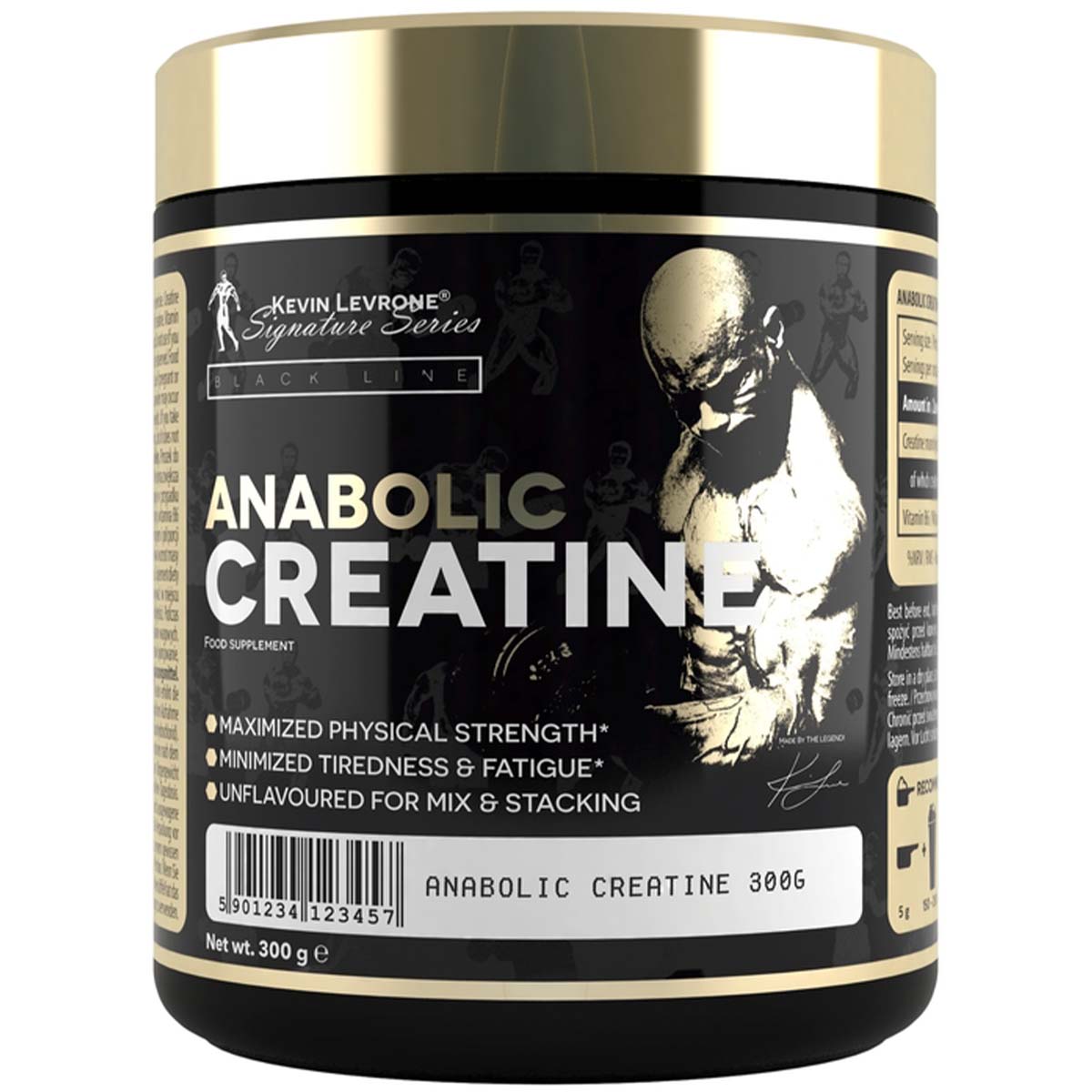 Kevin Levrone Anabolic Creatine, Unflavored, 300 G, Maximized Physical Strength | DOMU-32715 Levrone Black | DOMU-32715