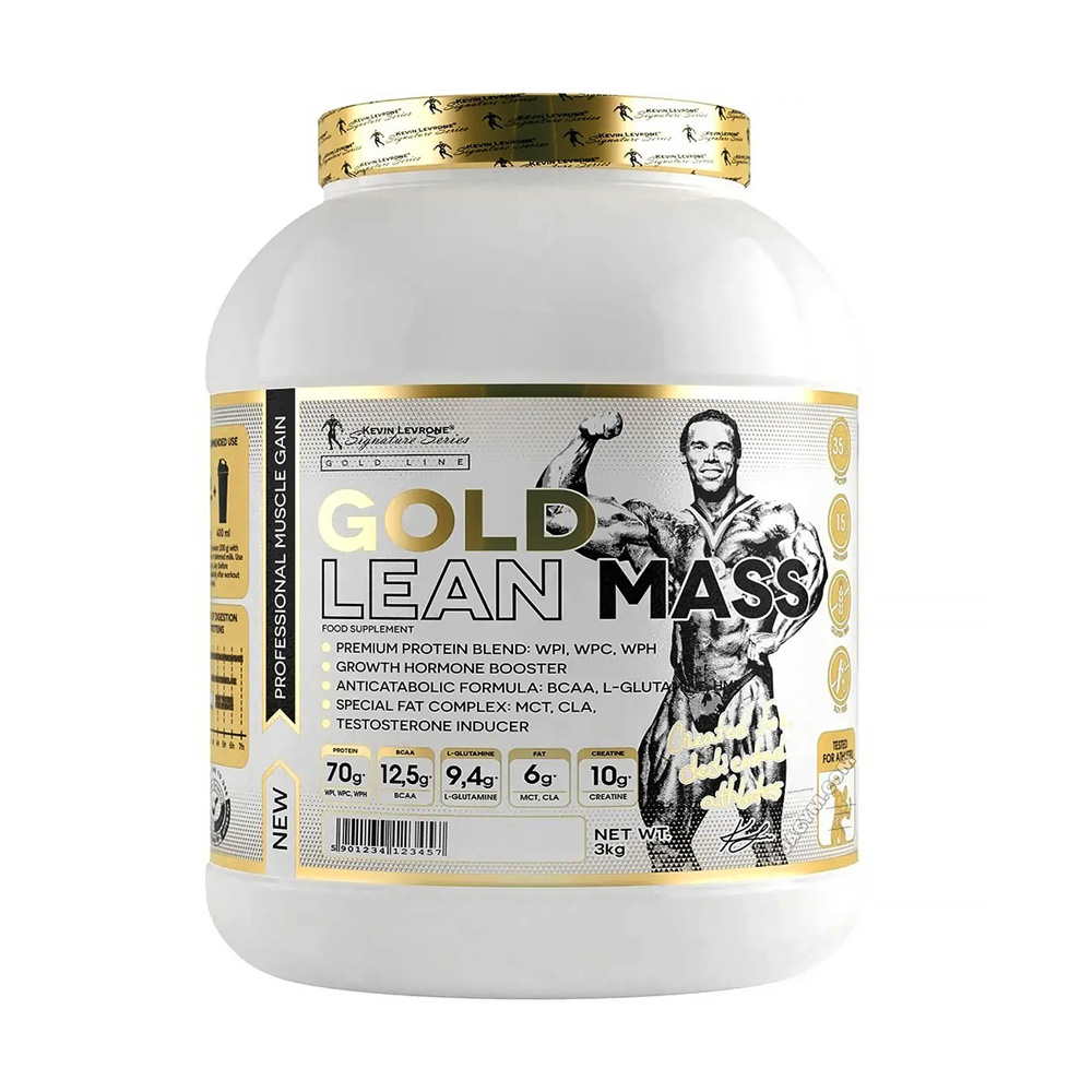 Kevin Levrone Gold Lean Mass, Chocolate, 3 Kg, 70g of Protein Per Serving | WTQS-18352 Levrone Gold | WTQS-18352