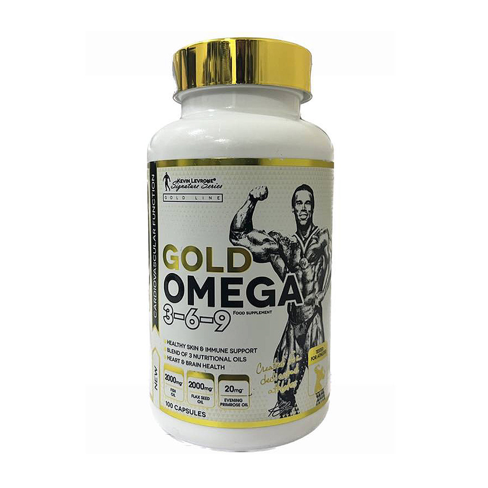 Kevin Levrone Gold Omega 3 6 9, 100 Capsules, Support Brain Health, Support Heart Health | WQKF-46795 Levrone Gold | WQKF-46795